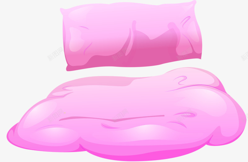枕头被套png免抠素材_新图网 https://ixintu.com 床单 枕头 枕芯 睡觉 粉红色 被套