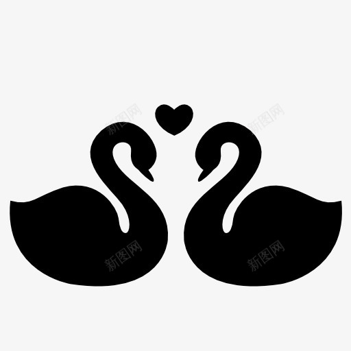 两只黑天鹅心形图标png_新图网 https://ixintu.com love 天鹅 心形 爱