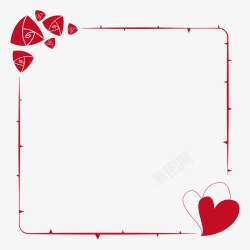 520情人节红色爱心边框素材