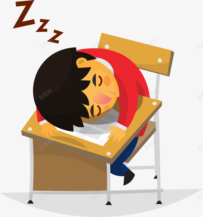 卡通瞌睡男孩png免抠素材_新图网 https://ixintu.com 卡通男孩 学习 学校 瞌睡小人 装饰图案 问题少年