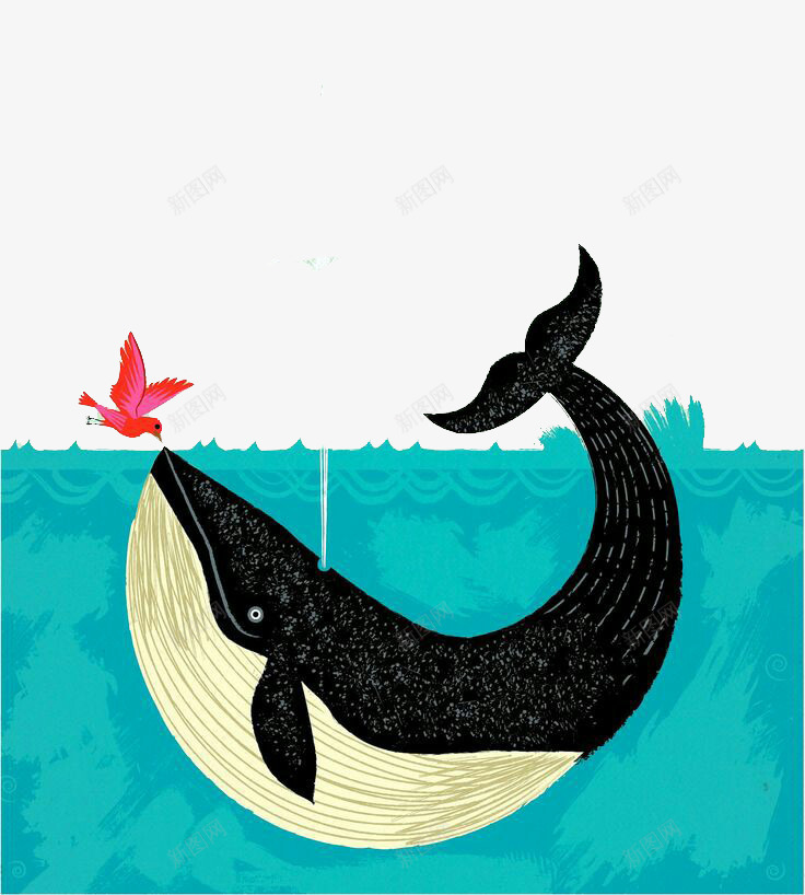 海水鲸鱼png免抠素材_新图网 https://ixintu.com 创意设计 图案设计 海水 鲸鱼