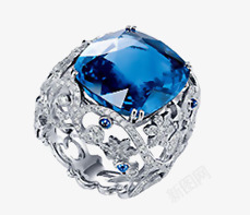 蓝色宝石戒指素材