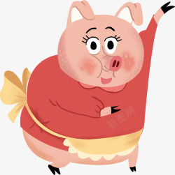 猪妈妈围着围裙的猪妈妈高清图片