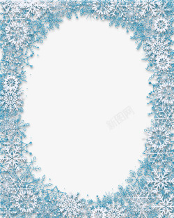 雪花框架精致雪花剪纸边框框架高清图片