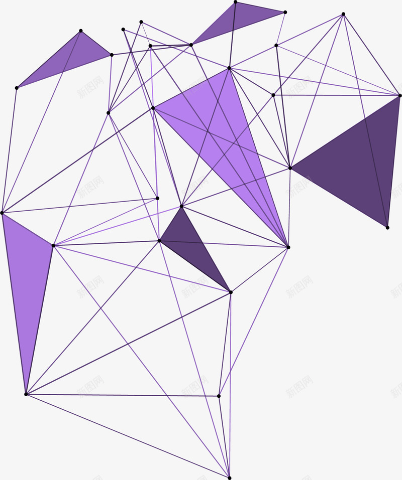 紫色抽象网络结构png免抠素材_新图网 https://ixintu.com 分子结构 紫色 结构体 网络结构