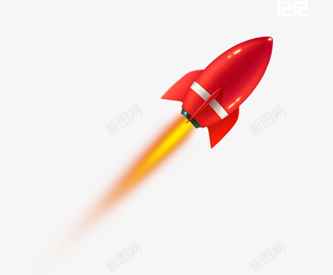 红色火箭png免抠素材_新图网 https://ixintu.com 导弹 火焰 火焰喷射 火箭 红色