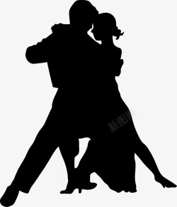 广场舞剪影跳舞的情侣高清图片