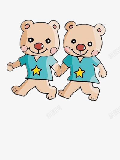 可爱的双胞胎小熊png免抠素材_新图网 https://ixintu.com 俏皮 卡通 呆萌 图片