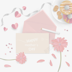 粉红色包装粉红母亲节信封信纸高清图片
