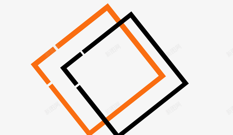 橙黑组合方框png免抠素材_新图网 https://ixintu.com PPT 图形框 图形框框 框 素材 背景元素 菱形