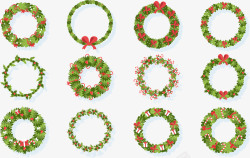 彩圈装饰图案圣诞花圈合集高清图片