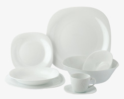 白色的碗白色成套瓷器餐具高清图片