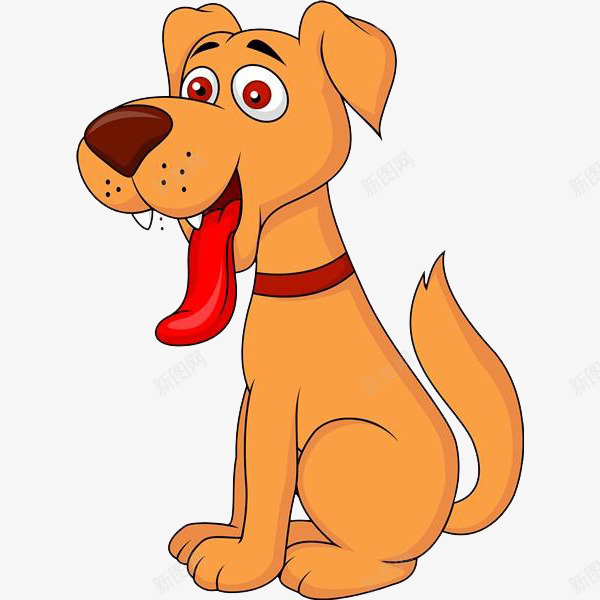 坐着的小狗png免抠素材_新图网 https://ixintu.com 卡通 可爱的 坐着的 小狗 张嘴的 手绘 简笔