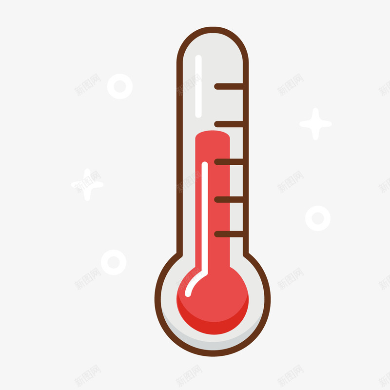 红色温度计矢量图ai免抠素材_新图网 https://ixintu.com 刻度 商务 扁平化 柱形 测量 温度计 红色 线稿 矢量图