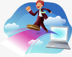电脑男奔跑的男人高清图片