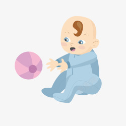 可爱尿不湿玩球的宝宝矢量图图标高清图片