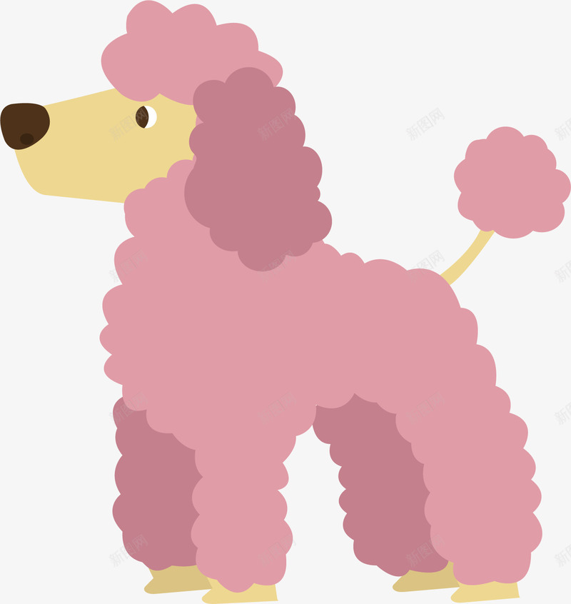 粉色的牧羊犬矢量图ai免抠素材_新图网 https://ixintu.com 创意 卡通 小狗 手绘 牧羊犬 简约 粉色 矢量图