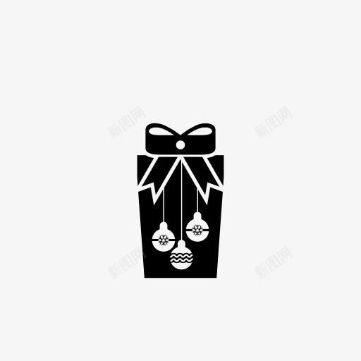 黑色圣诞礼物包装盒png免抠素材_新图网 https://ixintu.com 包装盒 圣诞 礼物 黑色