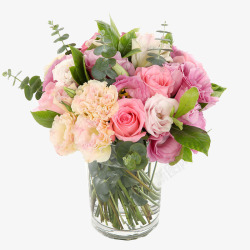 康乃馨玫瑰小盆桌花高清图片