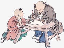 中国风书童中国风笔墨学习书童高清图片