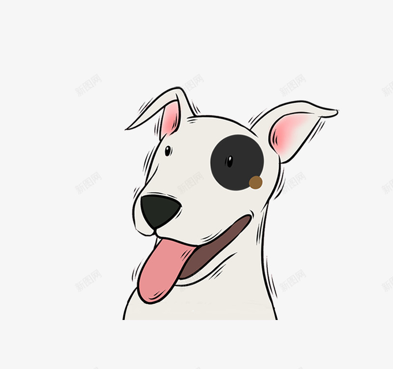 伸舌头的小狗狗卡通图png免抠素材_新图网 https://ixintu.com 伸舌头 动物 可爱的 小狗 手绘图 白色毛发
