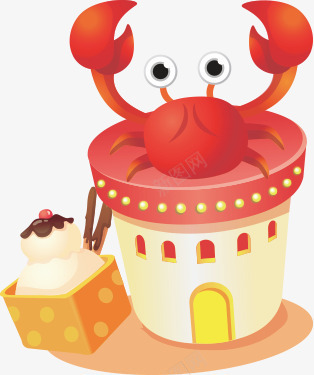 螃蟹图标png_新图网 https://ixintu.com 卡通螃蟹 扁平化图标 食物海鲜