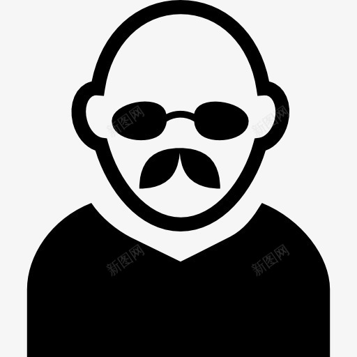 人头像的光头墨镜和胡子图标png_新图网 https://ixintu.com 人 人头像 化身 型材阿凡达 墨镜 头 男 秃头 秃头男 胡子