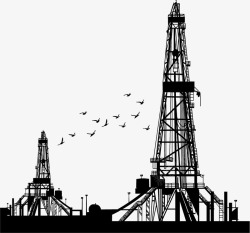 钻井平台石油开采矢量图高清图片