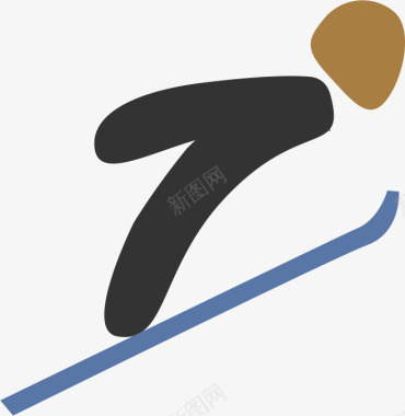 滑雪卡通元素图标图标