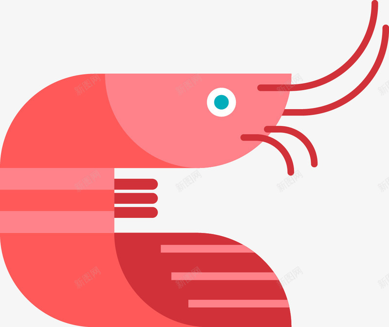 卡通龙虾png免抠素材_新图网 https://ixintu.com 一只 卡通 手绘 海鲜 红色的 绿色的 龙虾 龙须