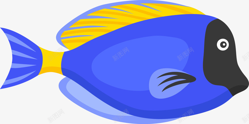 卡通蓝色鱼png免抠素材_新图网 https://ixintu.com 卡通鱼 水 水产品 水货 海产品 海鲜 矢量鱼 鱼