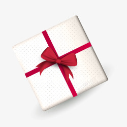 红丝带礼物精致礼品盒俯视图高清图片