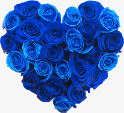 心形玫瑰背景蓝色妖姬高清图片