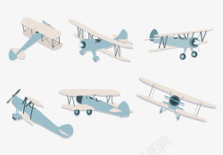 空中飞行器清新卡通复古飞机模型高清图片
