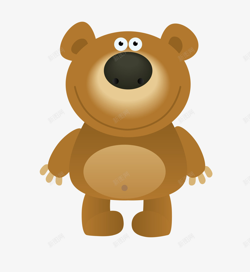 灰色微笑熊卡通可爱png免抠素材_新图网 https://ixintu.com 卡通可爱熊 小熊 灰色微笑熊 矢量熊