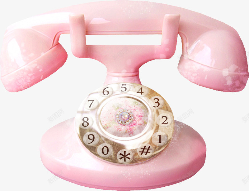 粉色漂亮电话png免抠素材_新图网 https://ixintu.com 复古电话 座机 漂亮电话 电话 粉色电话