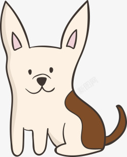 短耳朵长耳朵的白色小狗高清图片