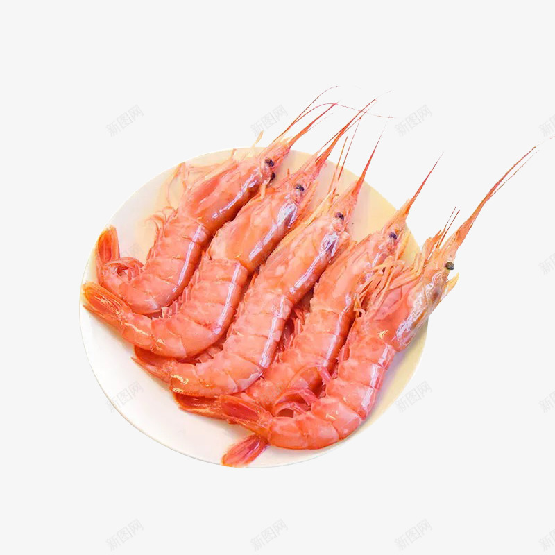 盘装5只虾png免抠素材_新图网 https://ixintu.com 5只虾 产品实物 大个虾 海鲜 盘装