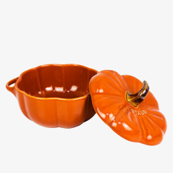 创意陶瓷小食碗鲜艳经典珐琅陶瓷南瓜盅高清图片