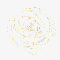 玫瑰心形线条金色线条玫瑰高清图片
