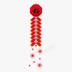 噼啪声春节红色鞭炮装饰高清图片