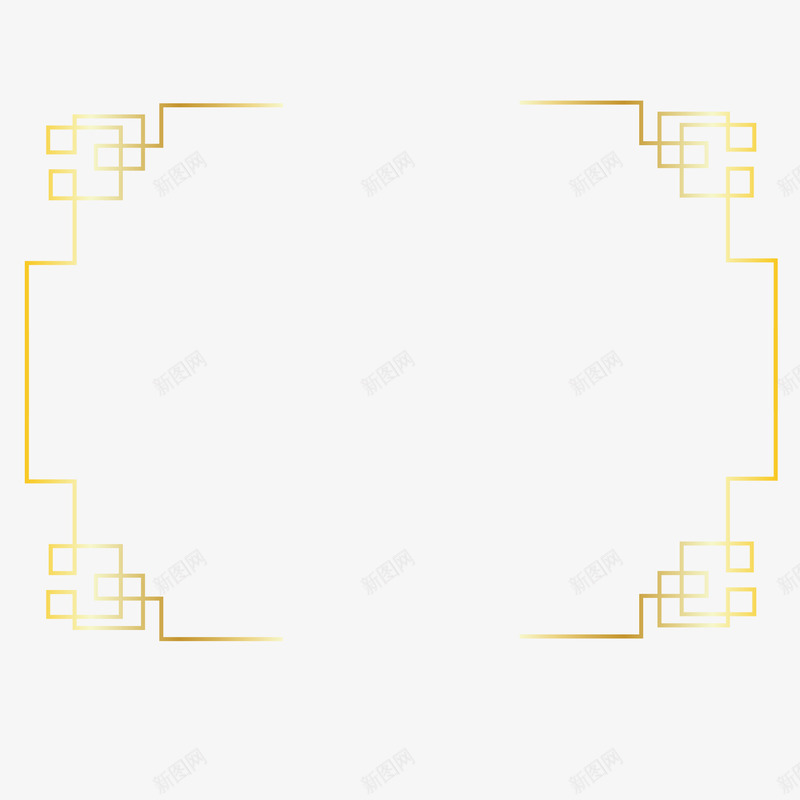中国风节日门窗边框装饰矢量图ai免抠素材_新图网 https://ixintu.com 中国结 中国风 装饰 边框 金色 门窗 矢量图