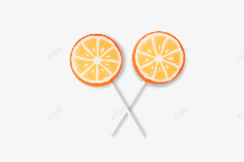 橙子味棒棒糖png免抠素材_新图网 https://ixintu.com 棒棒糖 橙子味 水果糖 硬糖