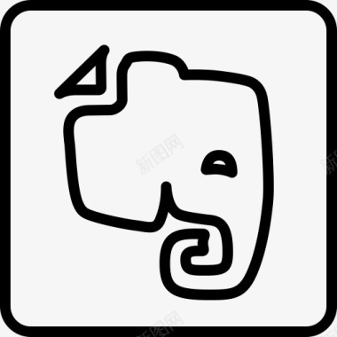 大象Evernote标志社会同图标图标