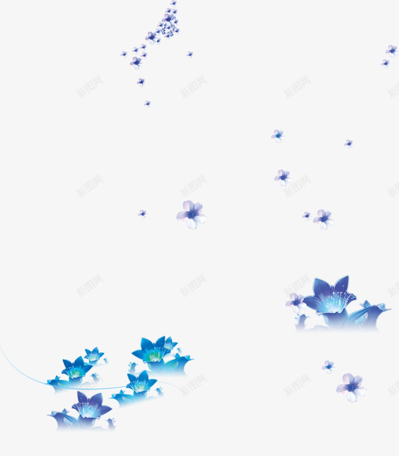 花卉png免抠素材_新图网 https://ixintu.com banner背景 水晶花卉 蓝色