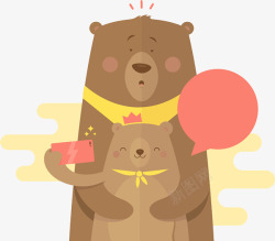 扁平化棕熊扁平化大熊和小熊高清图片