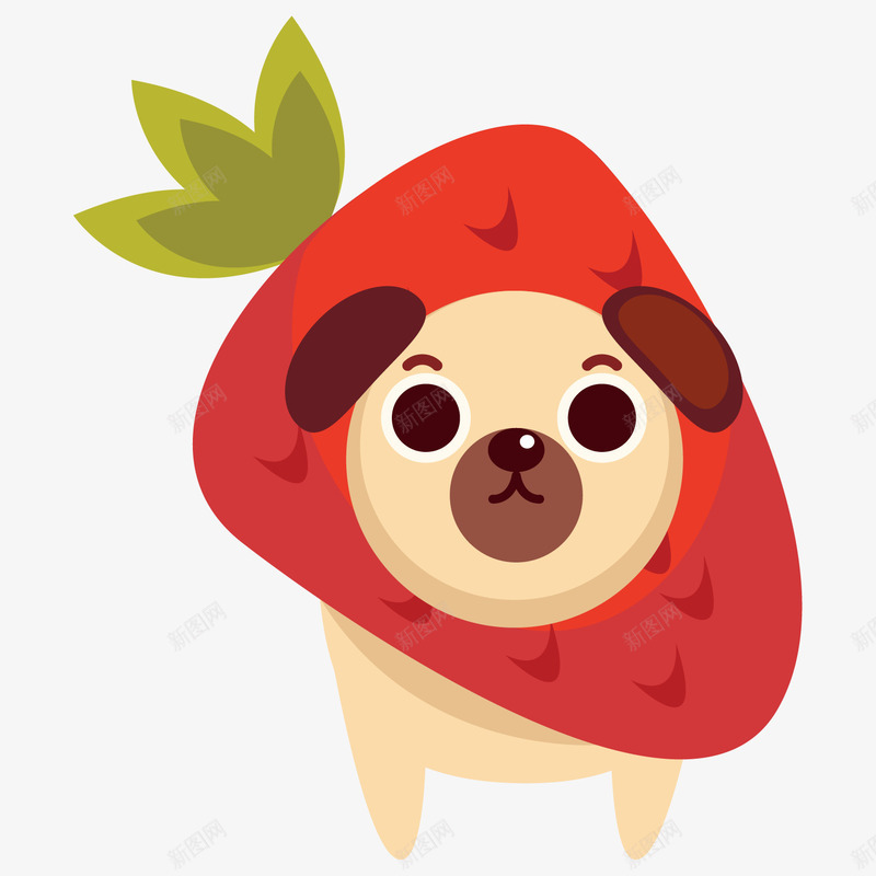 卡通手绘可爱的小狗png免抠素材_新图网 https://ixintu.com 创意 动漫动画 卡通手绘 可爱的小狗 艺术 草莓