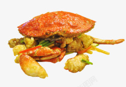 炸蟹风味咖喱土豆炸蟹高清图片