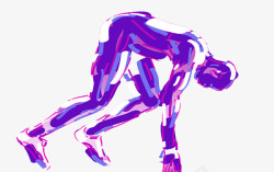 准备起跑的田径运动员准备起跑的运动员创意画高清图片