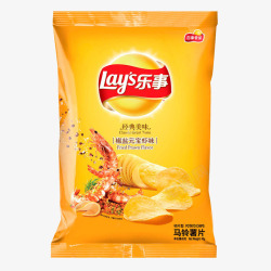 膨化食品乐事薯片椒盐元宝虾味高清图片